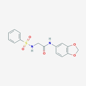 molecular formula C15H14N2O5S B425029 N-(1,3-benzodioxol-5-yl)-2-[(phenylsulfonyl)amino]acetamide 
