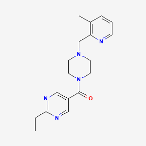 2-ethyl-5-({4-[(3-methylpyridin-2-yl)methyl]piperazin-1-yl}carbonyl)pyrimidine