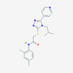 molecular formula C21H25N5OS B425032 N-(2,4-dimethylphenyl)-2-{[4-isobutyl-5-(4-pyridinyl)-4H-1,2,4-triazol-3-yl]sulfanyl}acetamide 