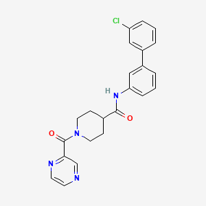 molecular formula C23H21ClN4O2 B4250348 N-(3'-chloro-3-biphenylyl)-1-(2-pyrazinylcarbonyl)-4-piperidinecarboxamide 