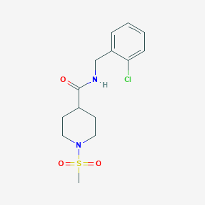 molecular formula C14H19ClN2O3S B425035 N-(2-chlorobenzyl)-1-(methylsulfonyl)piperidine-4-carboxamide 