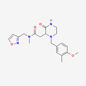 2-[1-[(4-methoxy-3-methylphenyl)methyl]-3-oxopiperazin-2-yl]-N-methyl-N-(1,2-oxazol-3-ylmethyl)acetamide