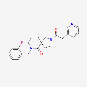 molecular formula C22H24FN3O2 B4250364 7-[(2-Fluorophenyl)methyl]-2-(2-pyridin-3-ylacetyl)-2,7-diazaspiro[4.5]decan-6-one 