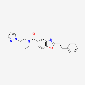 N-ethyl-2-(2-phenylethyl)-N-[2-(1H-pyrazol-1-yl)ethyl]-1,3-benzoxazole-5-carboxamide