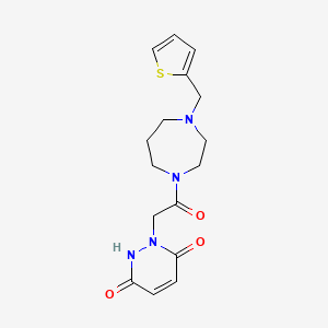 molecular formula C16H20N4O3S B4250397 1-{2-oxo-2-[4-(2-thienylmethyl)-1,4-diazepan-1-yl]ethyl}-1,2-dihydropyridazine-3,6-dione 