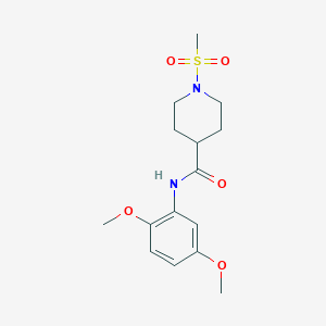 molecular formula C15H22N2O5S B425040 N-(2,5-dimethoxyphenyl)-1-(methylsulfonyl)-4-piperidinecarboxamide 