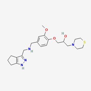 molecular formula C22H32N4O3S B4250403 1-(2-methoxy-4-{[(1,4,5,6-tetrahydrocyclopenta[c]pyrazol-3-ylmethyl)amino]methyl}phenoxy)-3-(4-thiomorpholinyl)-2-propanol 