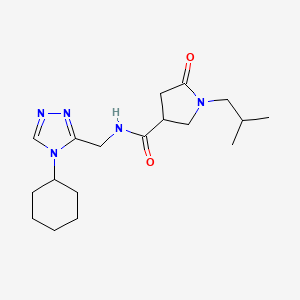 N-[(4-cyclohexyl-4H-1,2,4-triazol-3-yl)methyl]-1-isobutyl-5-oxopyrrolidine-3-carboxamide