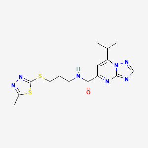 7-isopropyl-N-{3-[(5-methyl-1,3,4-thiadiazol-2-yl)thio]propyl}[1,2,4]triazolo[1,5-a]pyrimidine-5-carboxamide