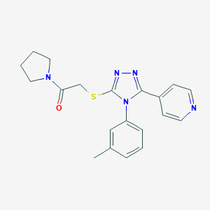 molecular formula C20H21N5OS B425042 4-(3-methylphenyl)-5-(4-pyridinyl)-4H-1,2,4-triazol-3-yl 2-oxo-2-(1-pyrrolidinyl)ethyl sulfide 