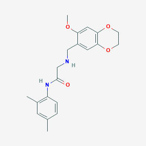 N-(2,4-dimethylphenyl)-2-{[(7-methoxy-2,3-dihydro-1,4-benzodioxin-6-yl)methyl]amino}acetamide