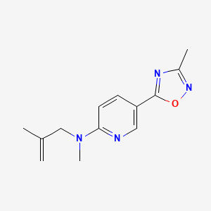 molecular formula C13H16N4O B4250436 N-methyl-5-(3-methyl-1,2,4-oxadiazol-5-yl)-N-(2-methyl-2-propen-1-yl)-2-pyridinamine 