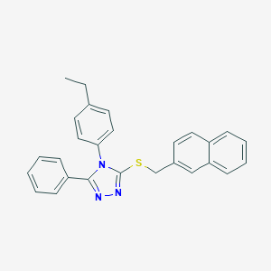 molecular formula C27H23N3S B425044 4-(4-ethylphenyl)-5-phenyl-4H-1,2,4-triazol-3-yl 2-naphthylmethyl sulfide 