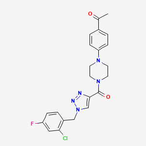 molecular formula C22H21ClFN5O2 B4250444 1-[4-(4-{[1-(2-chloro-4-fluorobenzyl)-1H-1,2,3-triazol-4-yl]carbonyl}-1-piperazinyl)phenyl]ethanone 