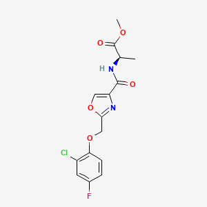 molecular formula C15H14ClFN2O5 B4250449 methyl N-({2-[(2-chloro-4-fluorophenoxy)methyl]-1,3-oxazol-4-yl}carbonyl)-D-alaninate 