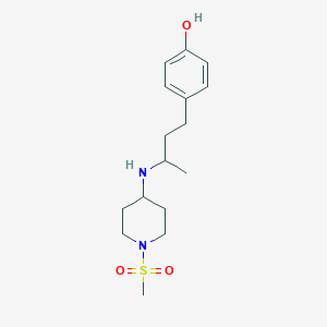 molecular formula C16H26N2O3S B4250469 4-(3-{[1-(methylsulfonyl)piperidin-4-yl]amino}butyl)phenol 