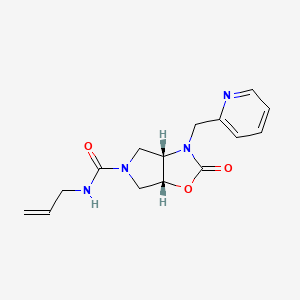 (3aS,6aR)-2-oxo-N-prop-2-enyl-3-(pyridin-2-ylmethyl)-3a,4,6,6a-tetrahydropyrrolo[3,4-d][1,3]oxazole-5-carboxamide