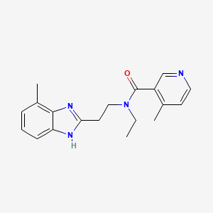 molecular formula C19H22N4O B4250499 N-ethyl-4-methyl-N-[2-(4-methyl-1H-benzimidazol-2-yl)ethyl]nicotinamide 