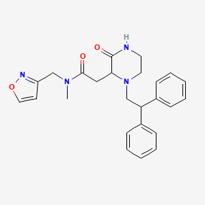 molecular formula C25H28N4O3 B4250510 2-[1-(2,2-diphenylethyl)-3-oxo-2-piperazinyl]-N-(3-isoxazolylmethyl)-N-methylacetamide 