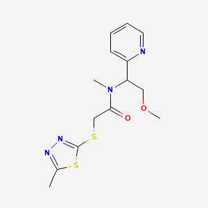 N-(2-methoxy-1-pyridin-2-ylethyl)-N-methyl-2-[(5-methyl-1,3,4-thiadiazol-2-yl)thio]acetamide