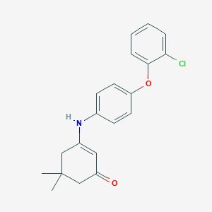 molecular formula C20H20ClNO2 B425054 3-[4-(2-Chlorophenoxy)anilino]-5,5-dimethyl-2-cyclohexen-1-one 
