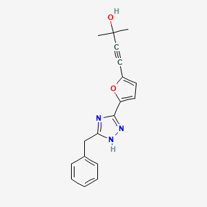 4-[5-(3-benzyl-1H-1,2,4-triazol-5-yl)-2-furyl]-2-methylbut-3-yn-2-ol