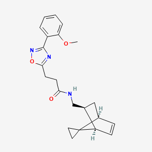 molecular formula C22H25N3O3 B4250541 3-[3-(2-methoxyphenyl)-1,2,4-oxadiazol-5-yl]-N-[(1R*,2S*,4S*)-spiro[bicyclo[2.2.1]heptane-7,1'-cyclopropane]-5-en-2-ylmethyl]propanamide 