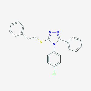 molecular formula C22H18ClN3S B425055 4-(4-chlorophenyl)-3-phenyl-5-[(2-phenylethyl)sulfanyl]-4H-1,2,4-triazole 