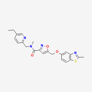 N-[(5-ethyl-2-pyridinyl)methyl]-N-methyl-5-{[(2-methyl-1,3-benzothiazol-5-yl)oxy]methyl}-3-isoxazolecarboxamide