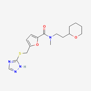 N-methyl-N-[2-(tetrahydro-2H-pyran-2-yl)ethyl]-5-[(4H-1,2,4-triazol-3-ylthio)methyl]-2-furamide