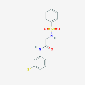 molecular formula C15H16N2O3S2 B425057 N-[3-(methylsulfanyl)phenyl]-2-[(phenylsulfonyl)amino]acetamide 