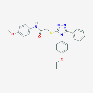 molecular formula C25H24N4O3S B425058 2-{[4-(4-ethoxyphenyl)-5-phenyl-4H-1,2,4-triazol-3-yl]sulfanyl}-N-(4-methoxyphenyl)acetamide CAS No. 664360-65-0