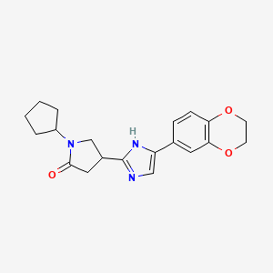 1-cyclopentyl-4-[5-(2,3-dihydro-1,4-benzodioxin-6-yl)-1H-imidazol-2-yl]-2-pyrrolidinone