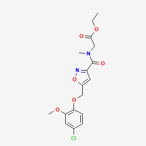 molecular formula C17H19ClN2O6 B4250591 Ethyl 2-[[5-[(4-chloro-2-methoxyphenoxy)methyl]-1,2-oxazole-3-carbonyl]-methylamino]acetate 