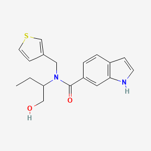 molecular formula C18H20N2O2S B4250610 N-(1-hydroxybutan-2-yl)-N-(thiophen-3-ylmethyl)-1H-indole-6-carboxamide 