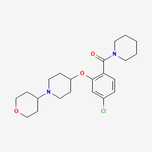 molecular formula C22H31ClN2O3 B4250635 4-[5-chloro-2-(1-piperidinylcarbonyl)phenoxy]-1-(tetrahydro-2H-pyran-4-yl)piperidine 