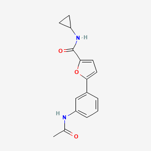 molecular formula C16H16N2O3 B4250639 5-[3-(acetylamino)phenyl]-N-cyclopropyl-2-furamide 