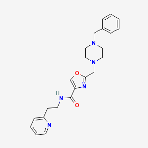 molecular formula C23H27N5O2 B4250642 2-[(4-benzyl-1-piperazinyl)methyl]-N-[2-(2-pyridinyl)ethyl]-1,3-oxazole-4-carboxamide 