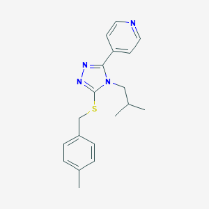 molecular formula C19H22N4S B425069 4-isobutyl-5-(4-pyridinyl)-4H-1,2,4-triazol-3-yl 4-methylbenzyl sulfide 