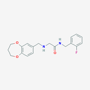 2-[(3,4-dihydro-2H-1,5-benzodioxepin-7-ylmethyl)amino]-N-(2-fluorobenzyl)acetamide