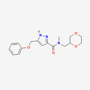 N-(1,4-dioxan-2-ylmethyl)-N-methyl-5-(phenoxymethyl)-1H-pyrazole-3-carboxamide