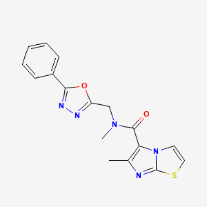 N,6-dimethyl-N-[(5-phenyl-1,3,4-oxadiazol-2-yl)methyl]imidazo[2,1-b][1,3]thiazole-5-carboxamide