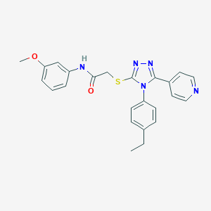 molecular formula C24H23N5O2S B425072 2-{[4-(4-ethylphenyl)-5-(4-pyridinyl)-4H-1,2,4-triazol-3-yl]sulfanyl}-N-(3-methoxyphenyl)acetamide 