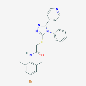 molecular formula C23H20BrN5OS B425073 N-(4-bromo-2,6-dimethylphenyl)-2-{[4-phenyl-5-(4-pyridinyl)-4H-1,2,4-triazol-3-yl]sulfanyl}acetamide 