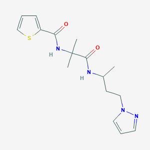 N-(1,1-dimethyl-2-{[1-methyl-3-(1H-pyrazol-1-yl)propyl]amino}-2-oxoethyl)thiophene-2-carboxamide