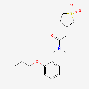 molecular formula C18H27NO4S B4250748 2-(1,1-dioxidotetrahydro-3-thienyl)-N-(2-isobutoxybenzyl)-N-methylacetamide 