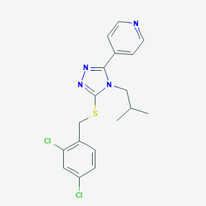 molecular formula C18H18Cl2N4S B425076 2,4-dichlorobenzyl 4-isobutyl-5-(4-pyridinyl)-4H-1,2,4-triazol-3-yl sulfide 