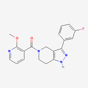 [3-(3-Fluorophenyl)-1,4,6,7-tetrahydropyrazolo[4,3-c]pyridin-5-yl]-(2-methoxypyridin-3-yl)methanone