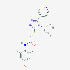 N-(4-bromo-2,6-dimethylphenyl)-2-[[4-(3-methylphenyl)-5-pyridin-4-yl-1,2,4-triazol-3-yl]sulfanyl]acetamide