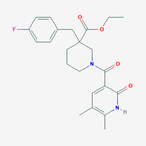 ethyl 1-[(5,6-dimethyl-2-oxo-1,2-dihydro-3-pyridinyl)carbonyl]-3-(4-fluorobenzyl)-3-piperidinecarboxylate